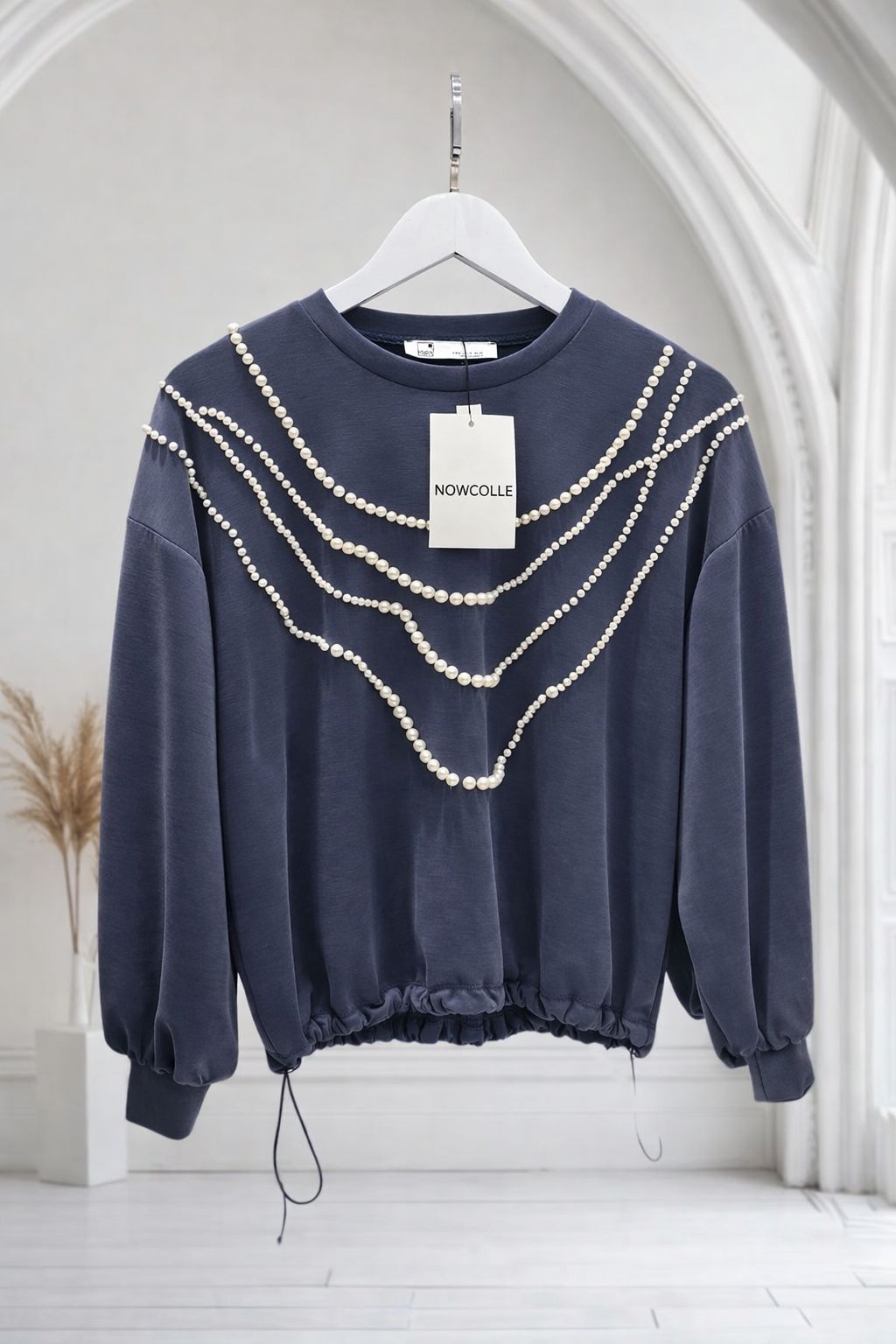 Kadın İnci Detaylı Oversize Sweatshirt